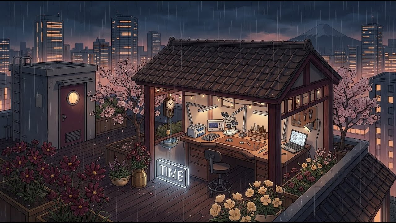 📚 Quiet Desk Under The Rain 🌧️ Soft Spring Lofi To Study Longer Without Distractions