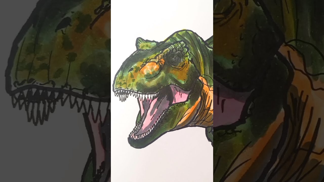 Drawing T-Rex! #shorts #dinosaurdrawing #jurassicworlddominion #howtodraw #dinosaur