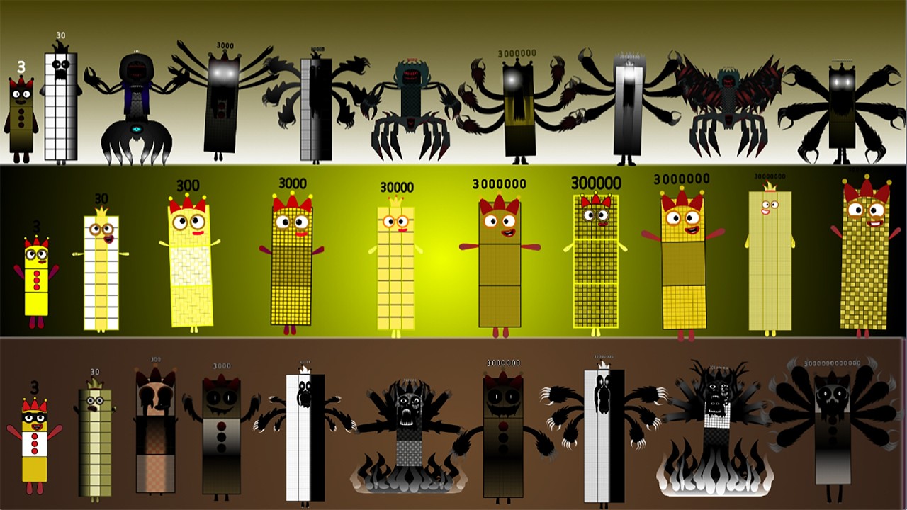 The Ultimate Battle ! Numberblocks Different Remake vs Uncanny Vs UBBD  (3  - 3K  - 3B )  !!