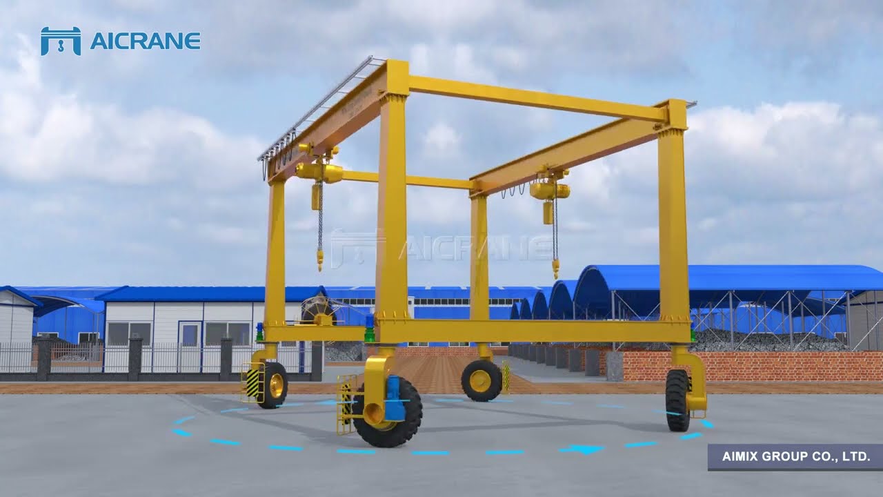 YLT Rubber Tyred Gantry Crane-Double Beam 4 Wheels
