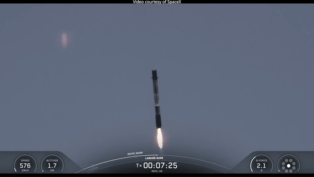NROL-48 launch and Falcon 9 first stage landing