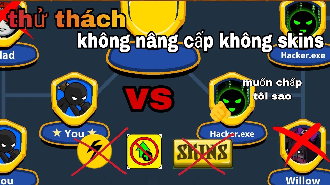 Thử thách của tôi chơi không skin không nâng cấp không phép vs hacker exe trong stickwar legacy 