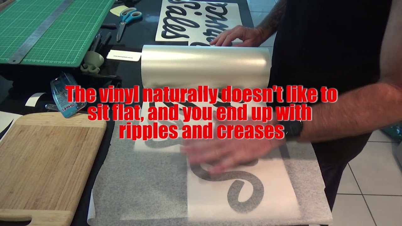 Large vinyl sticker transfer tape application hack.