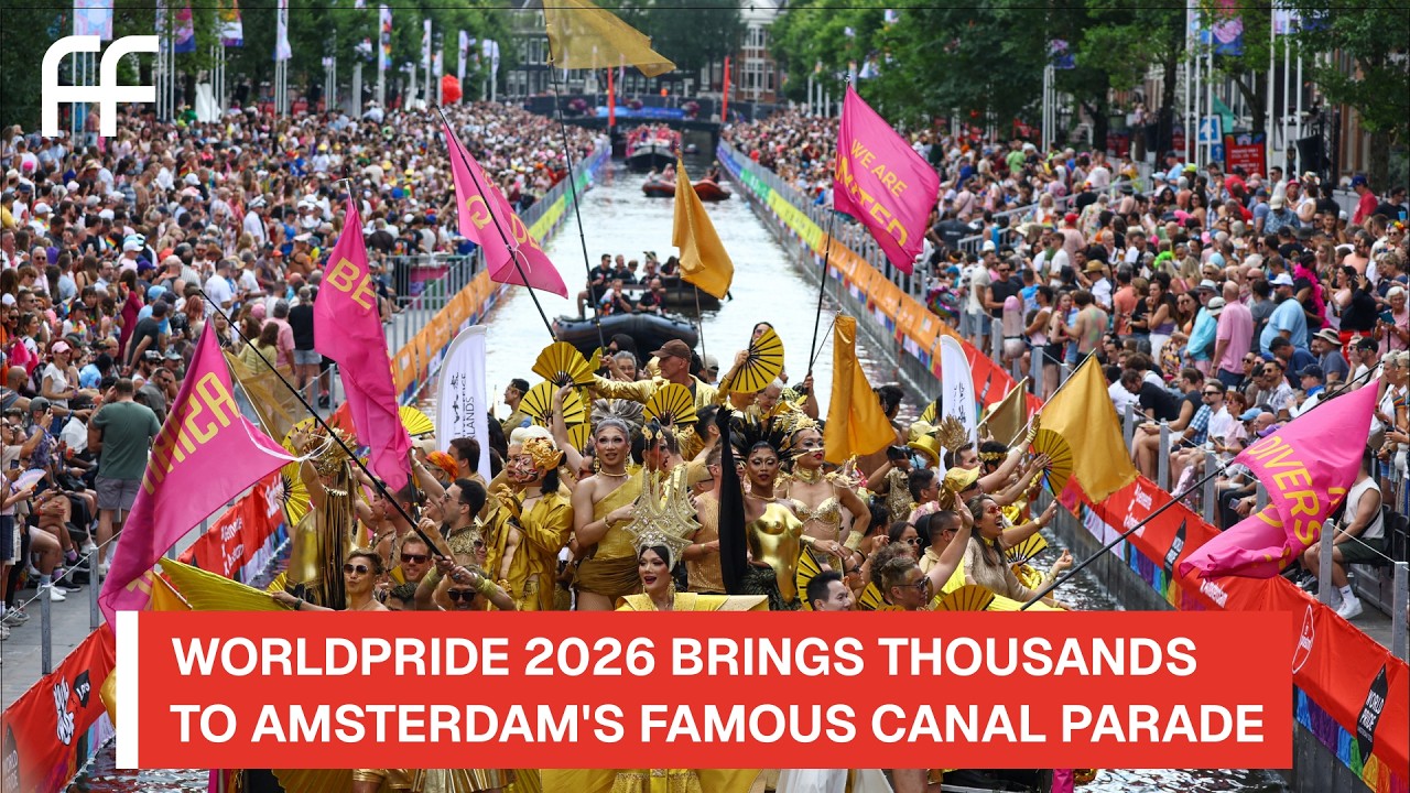 WorldPride 2026 Takes Over Amsterdam As Thousands Fill The Canals | Factual Flow | AQ1F