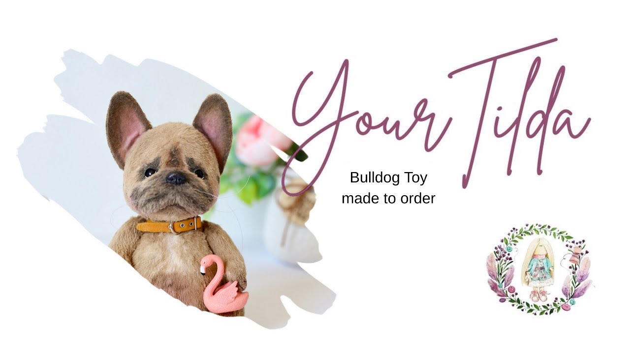 French Bulldog Plush Toy, Handmade OOAK Artist Collectible Stuffed Dog, Art Doll Unique Gift