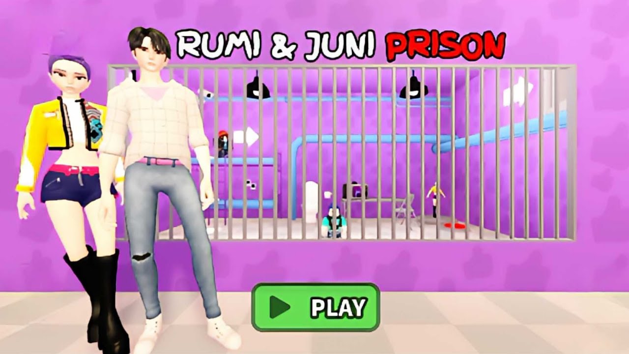 RUMI & JINU ❤️ PRISON RUN! OBBY! roblox! Gameplay Walkthrough No Death 4k