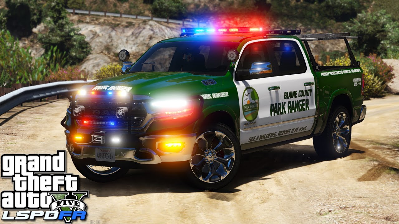 GTA 5 LSPDFR - PARK GÖREVLİSİ DEVRİYE - DODGE RAM #146