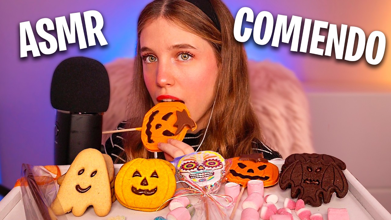 ASMR COMIENDO DULCES DE HALLOWEEN 🎃 Mouth Sounds para dormir ✨