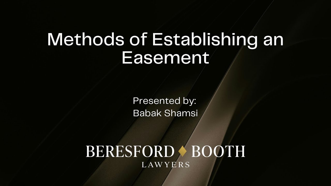 Methods of Establishing an Easement