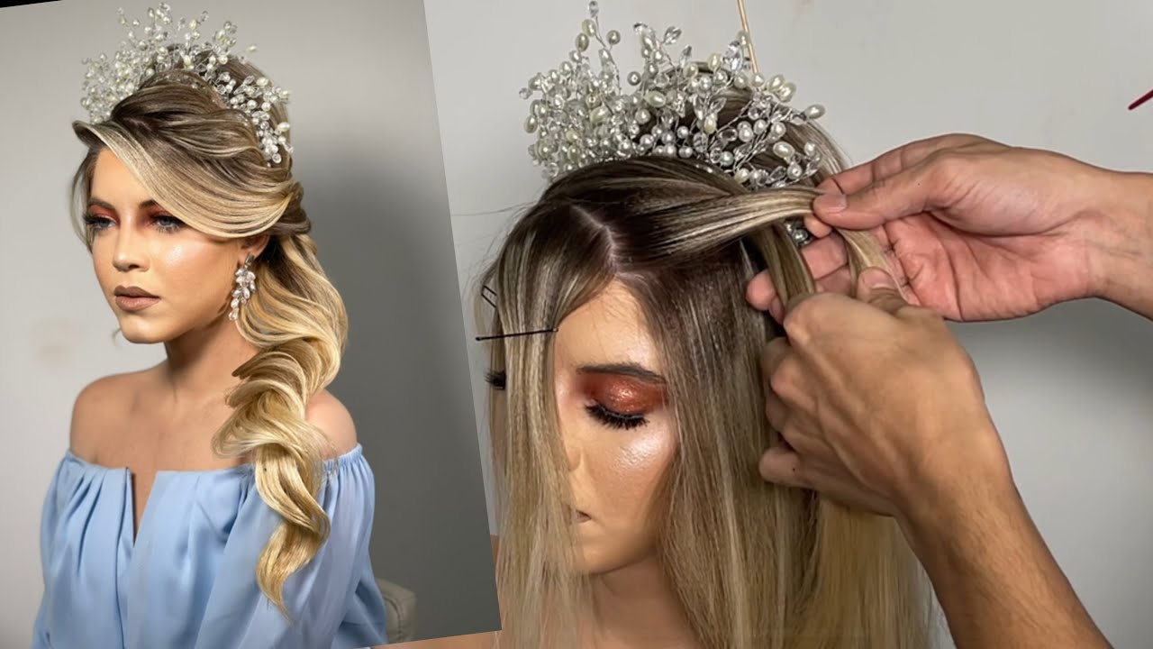 Penteado com TIARA | Hairstyle with CROWN