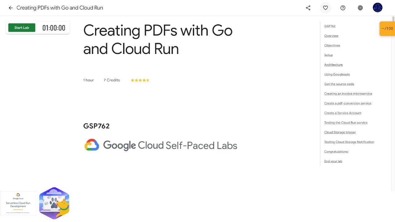 Qwiklabs | Creating PDFs with Go and Cloud Run [GSP762]