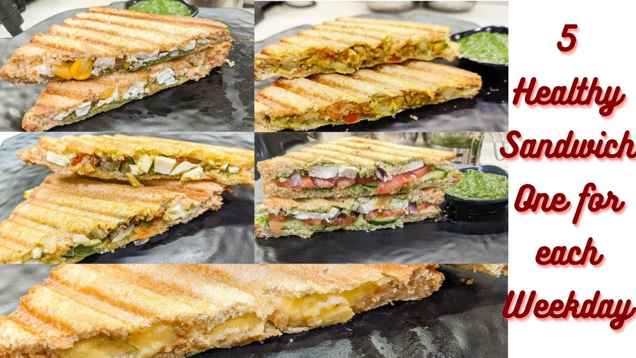 Monday to Friday Healthy Breakfast Recipes | 5 Easy Sandwich Recipes in Hindi | Yummy Snack Ideas