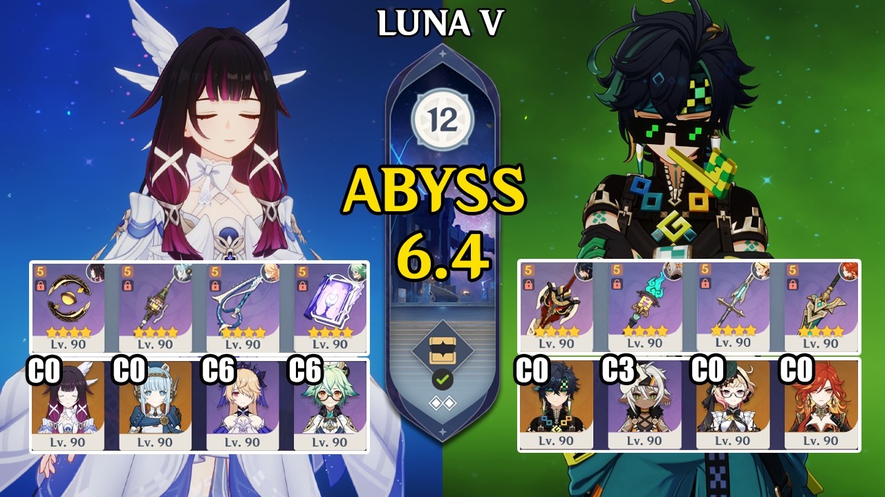 【Genshin Impact Бездна 6.4】C0 Колумбина Ineffa Lunar Charged & C0 Кинич Burning｜原神 Spiral Abyss