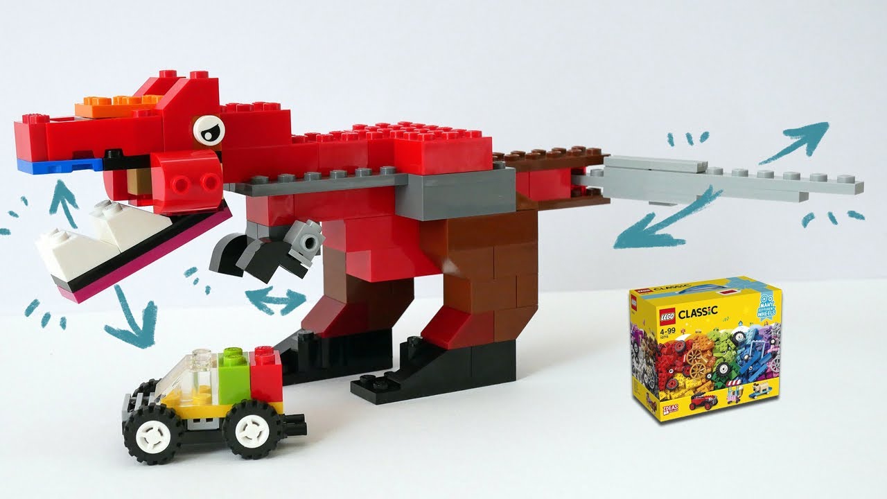 Building LEGO dinosaur, using Classic 10715 (Tyrannosaurus, T-Rex) with Jurassic Park Tour Vehicle