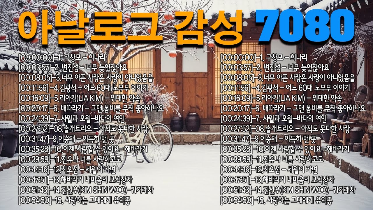 [광고없는] 유난히 추운 올겨울, 마음 녹여줄 7080 노래 모음 🔥 따뜻한 커피와 함께 듣는 라디오 | 5060 중년의 힐링 명곡