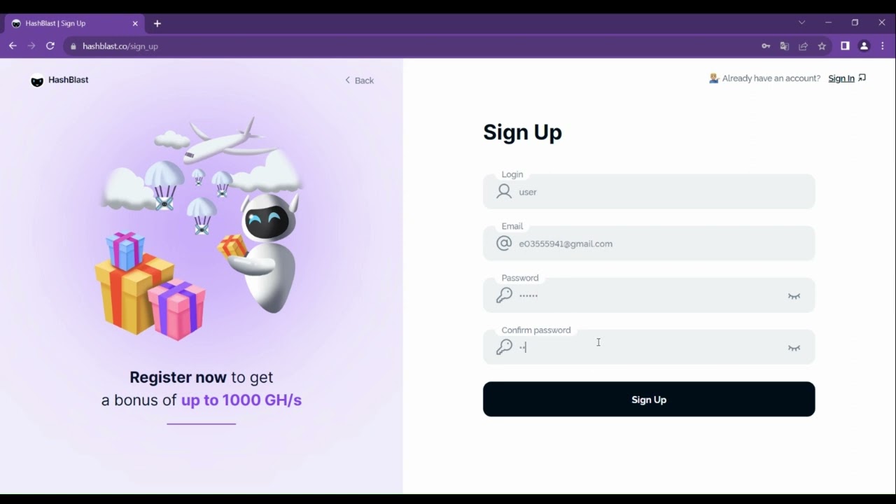 How do I sign up? &mdash;HashBlast