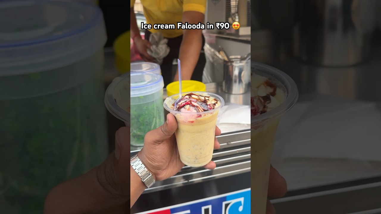 Ice cream Falooda in ₹90 #falooda #icecream #youtubeshorts #foodie #streetfood #shotsvideo #reels