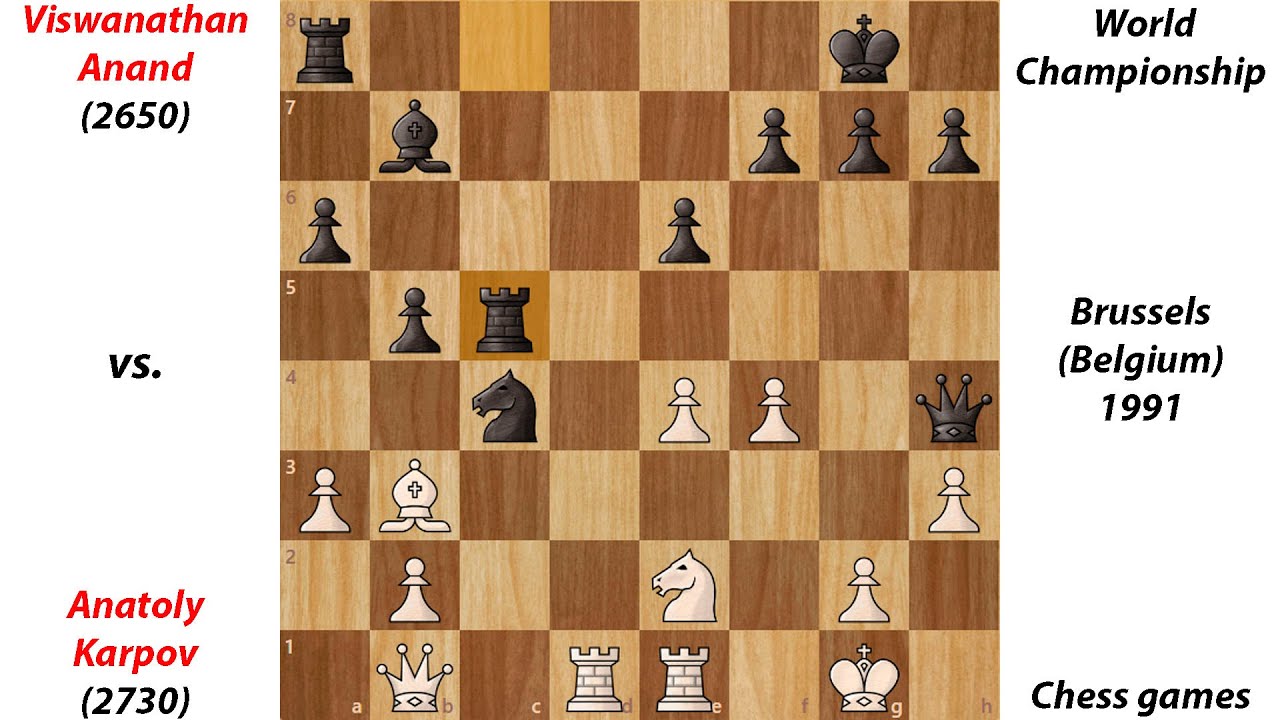 Viswanathan Anand vs. Anatoly Karpov | World Championship Brussels (Belgium) 1991 | Chess games