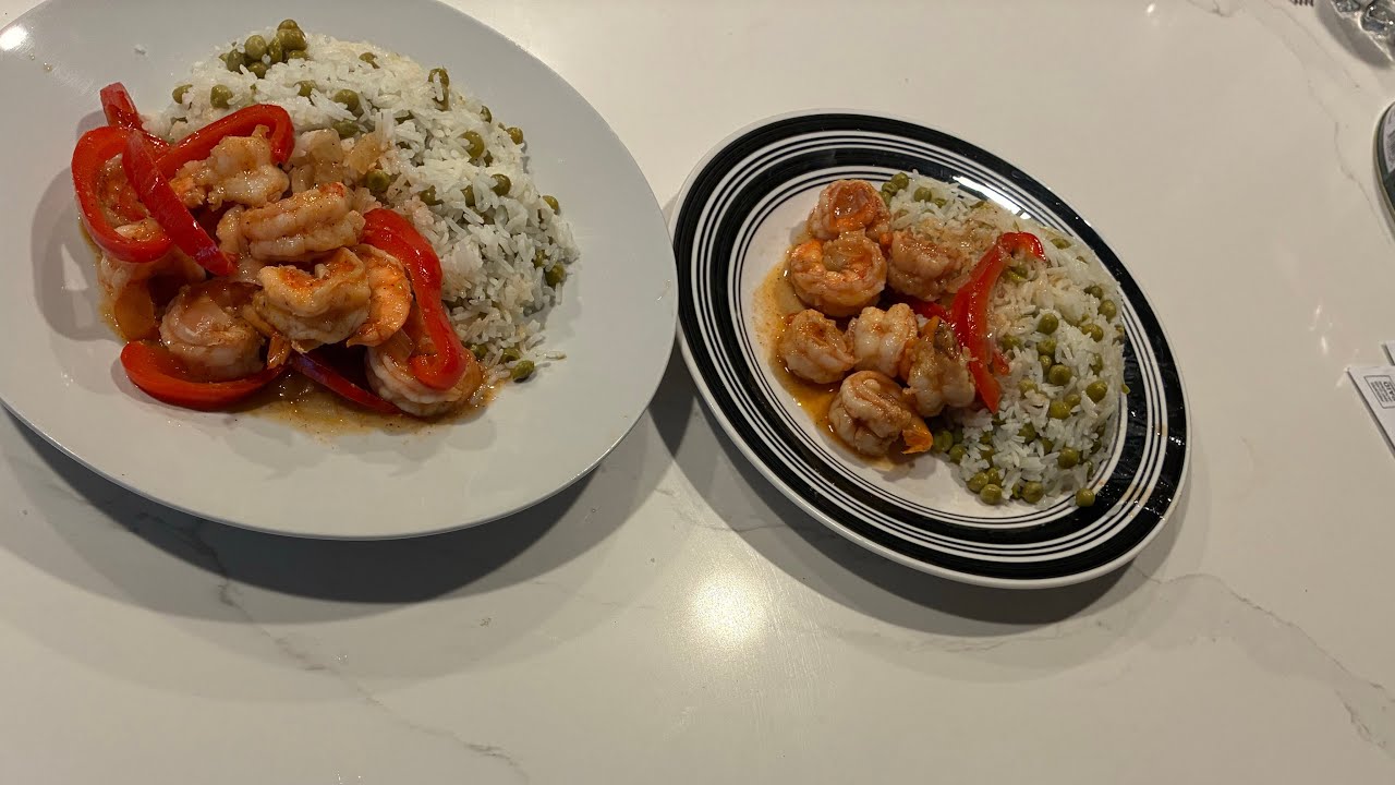 Shrimp and Steamed Rice/ Green Beans 