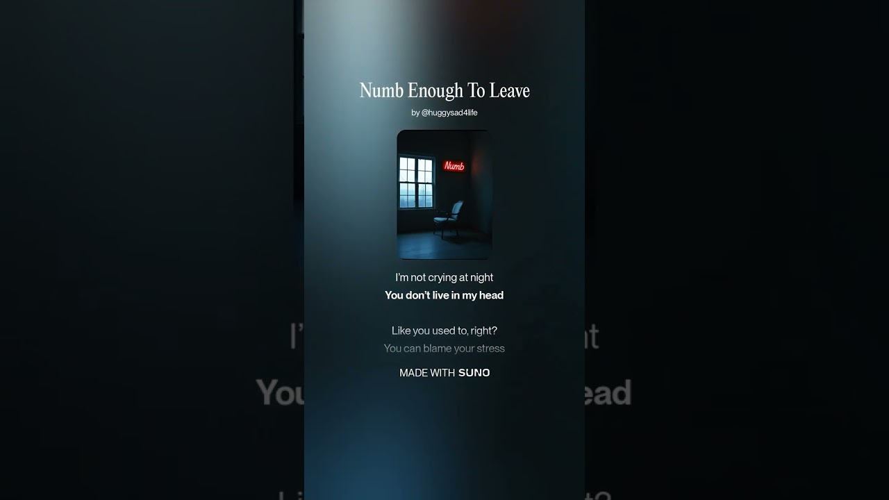 Numb Enough To Leave#aimusic #sunoai #lovesong
