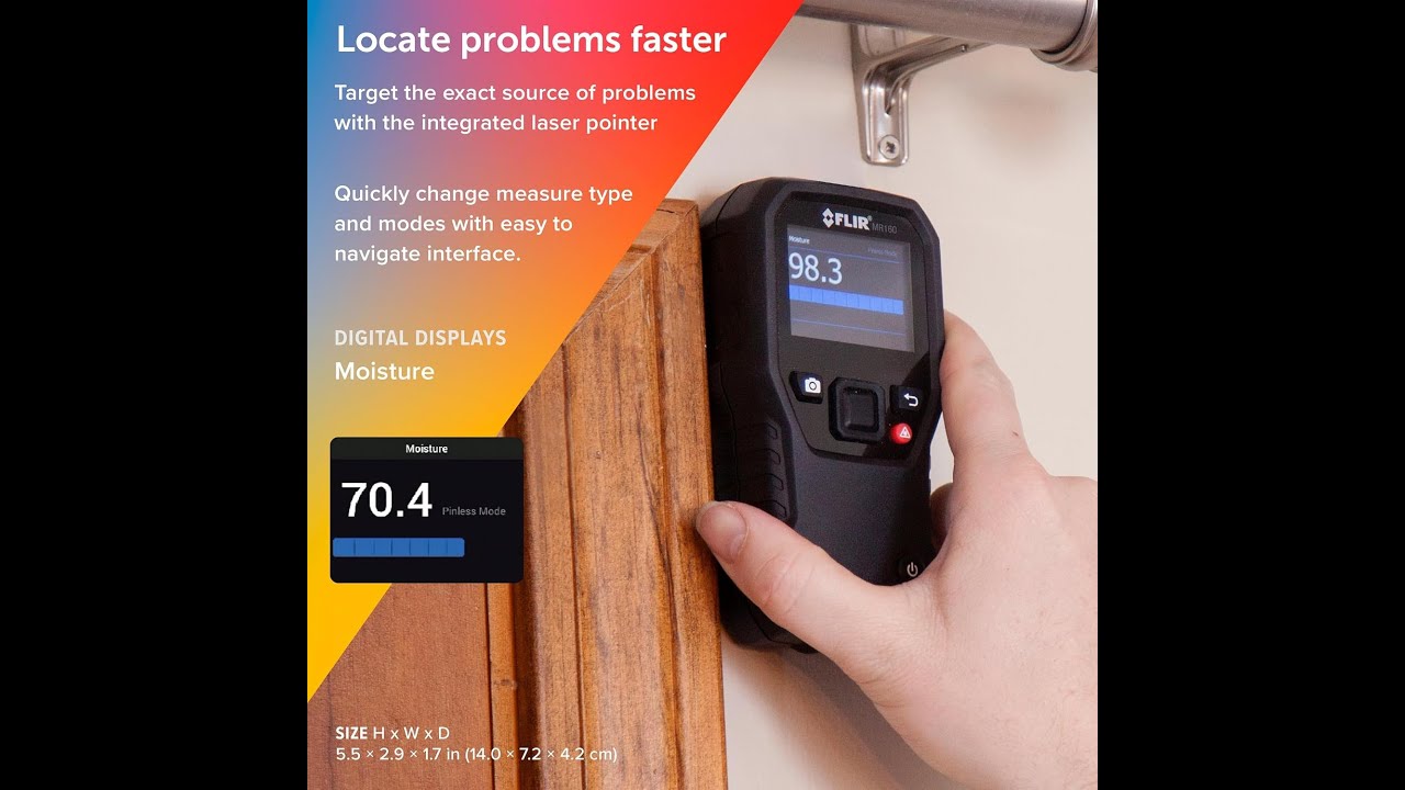FLIR MR160 Thermal Imaging Moisture Meter with IGM (Infrared Guided Measurement), Pin and Pinless