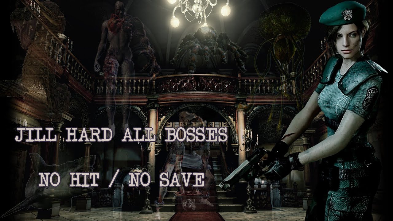 ☆ Resident Evil HD PC: No Hit/No Save, Jill Hard All Bosses ☆