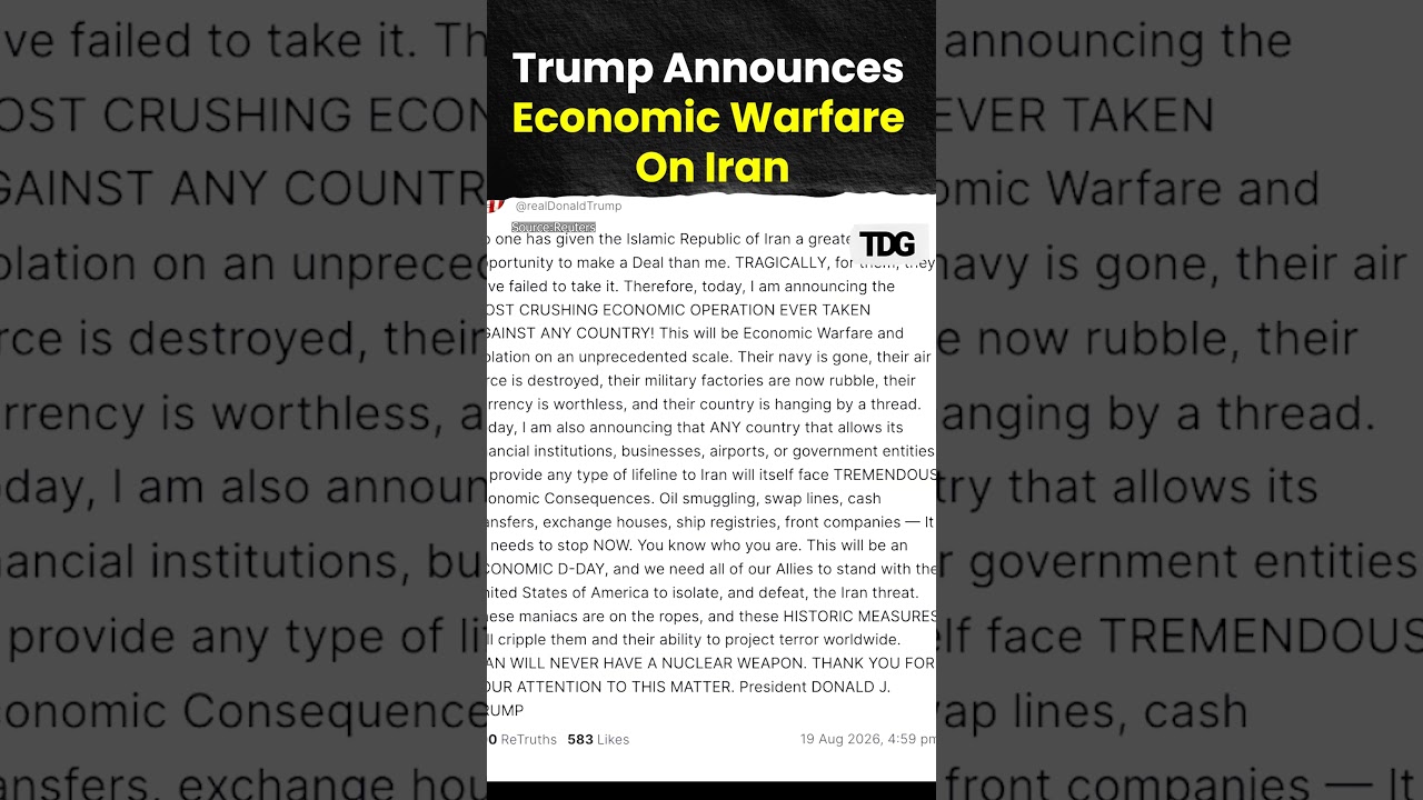 Trump Threatens Crushing Economic Pressure On Iran