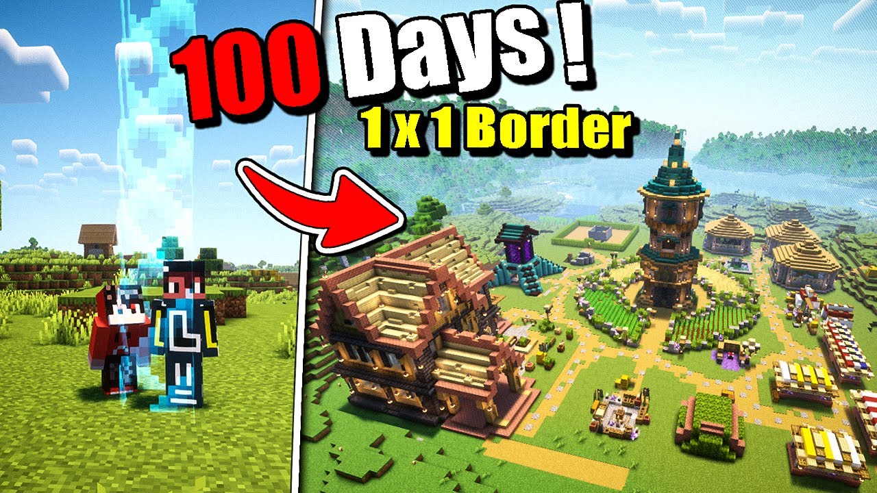 We Survived 100 Days in a 1x1 WORLD BORDER in MINECRAFT! (HINDI)