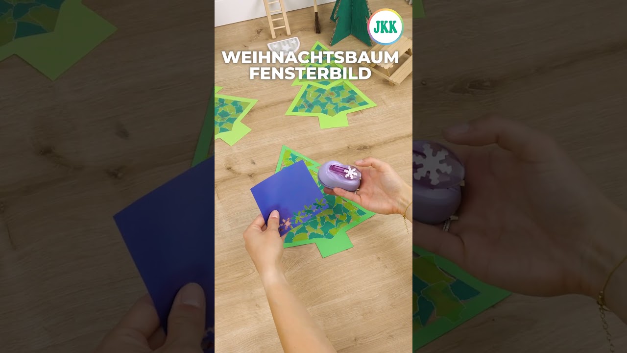 U3 Bastelprojekt Weihnachtsbaum Fensterbild | Bastelideen