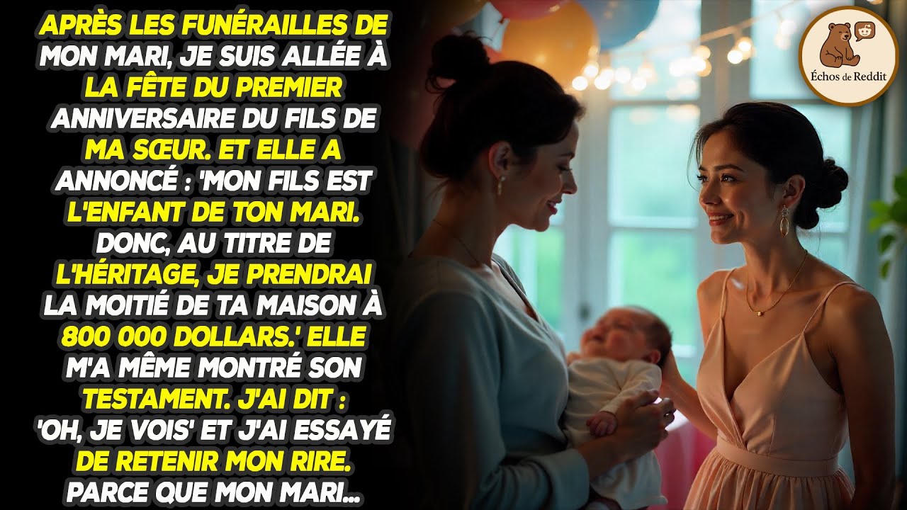 Après les funérailles de mon mari, je suis allée à la fête du premier anniversaire du fils de ma...