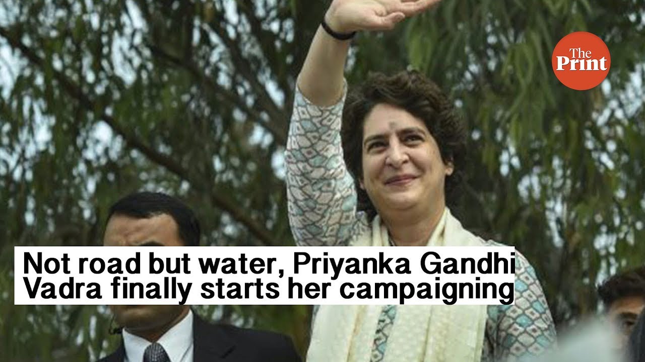 Not road but water, Priyanka Gandhi Vadra finally starts her campaigning