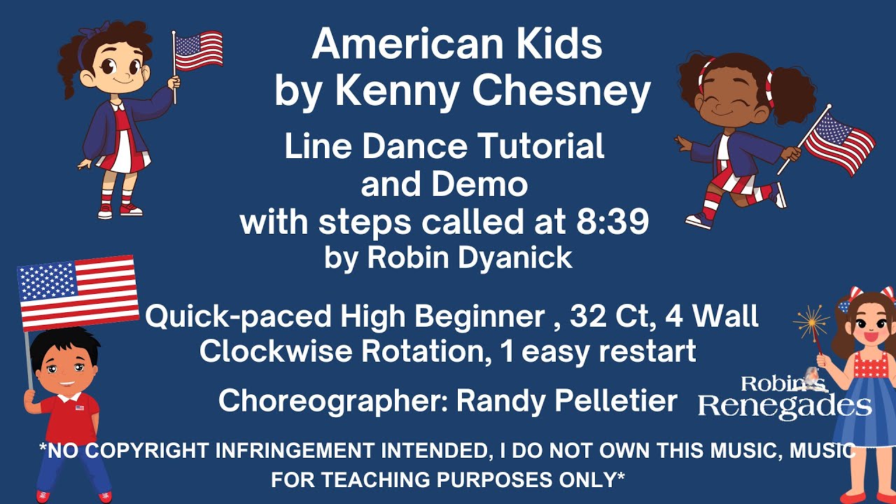American Kids Line Dance Tutorial Quick Paced Beginner Line Dance -Teach /Demo w/Steps Called