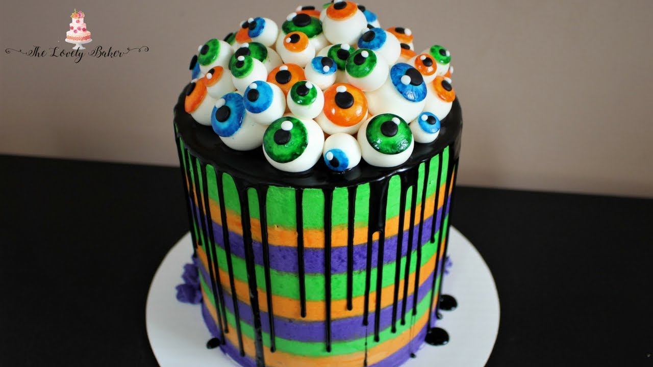 Halloween Eyeball Drip Cake Tutorial!