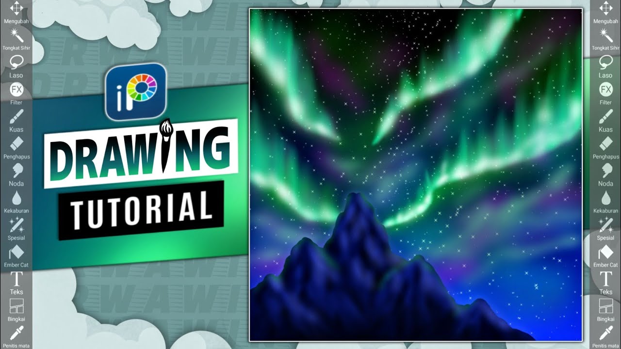 Cara Menggambar Aurora Di IbisPaint X | How To Draw Northern Lights | Tutorial