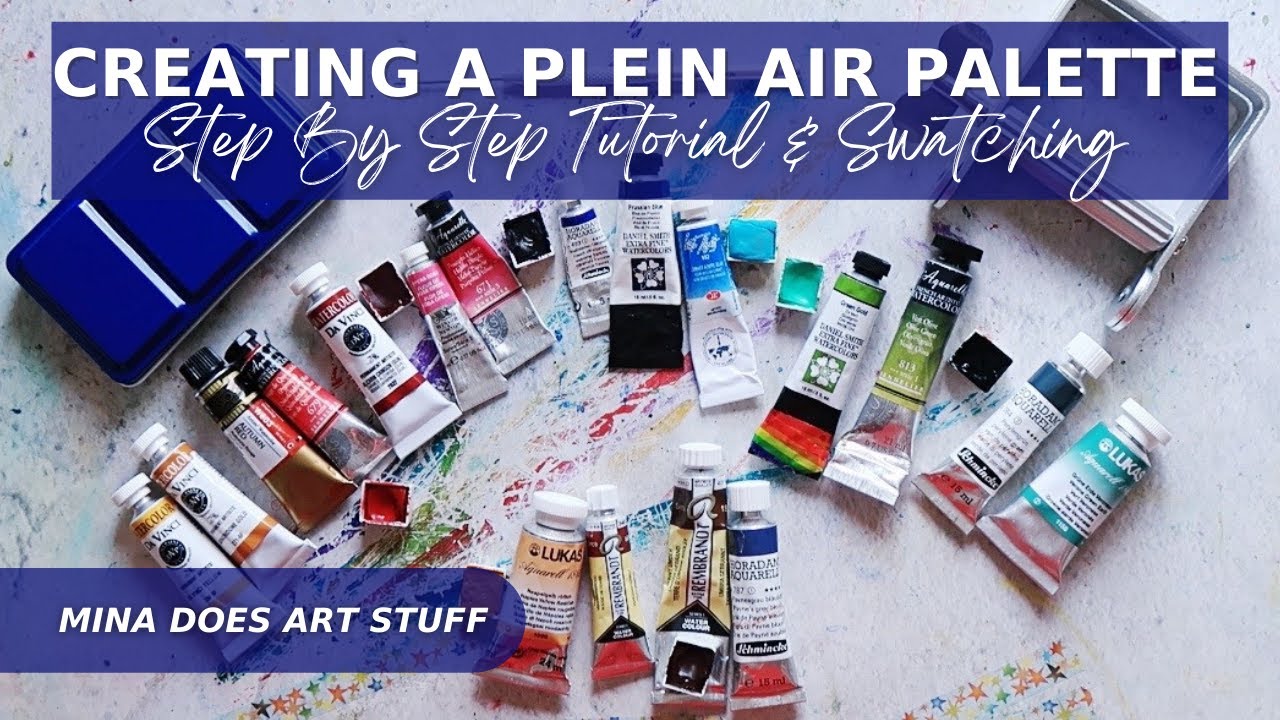 Plein Air Travel Palette Setup & Swatching! - Mina Does Art Stuff