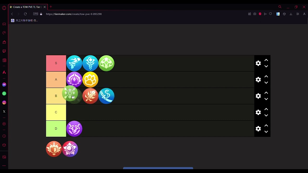 Tales Of Wind Updated PVE Tier List