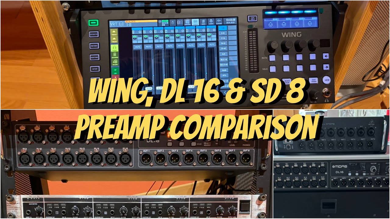 BEHRINGER WING, MIDAS DL16 & BEHRINGER SD 8 PREAMP COMPARISON