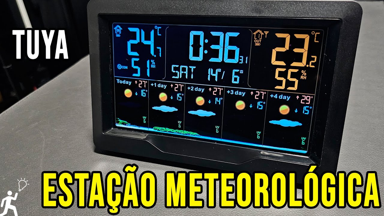 ESTAÇÃO METEREOLÓGICA TUYA WI-FI COM MEDIDOR DE TEMPERATURA E UMIDADE INTERNO E EXTERNO