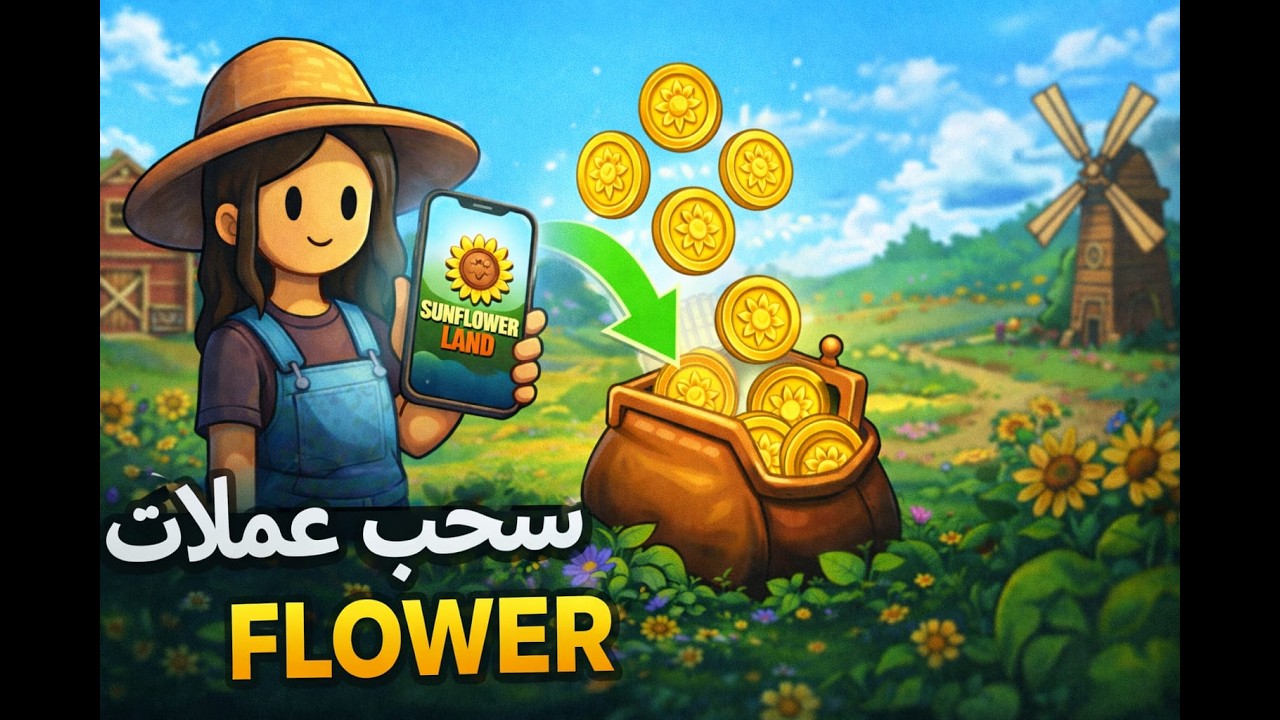 طريقة سحب عملات Flower من Sunflower Land خطوة بخطوة