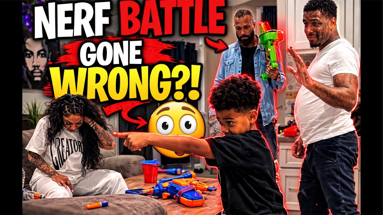 Blueface IRL Nerf Gun Battle With Jaidyn Alexis, Pinkface, Javaughn & Papa Blue 👀