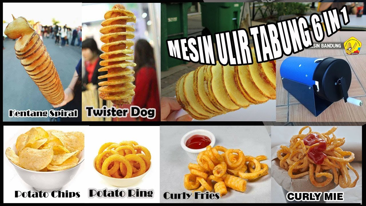 MESIN  KENTANG spiral 6 in 1 bentuk tabung