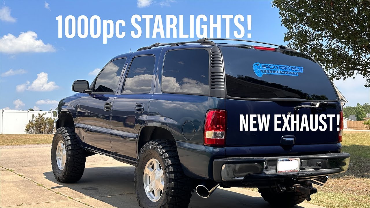 1000 PC STARLIGHT HEADLINER ON TAHOE! | EXHAUST AND STEERING STABILIZER FOR MY YUKON!
