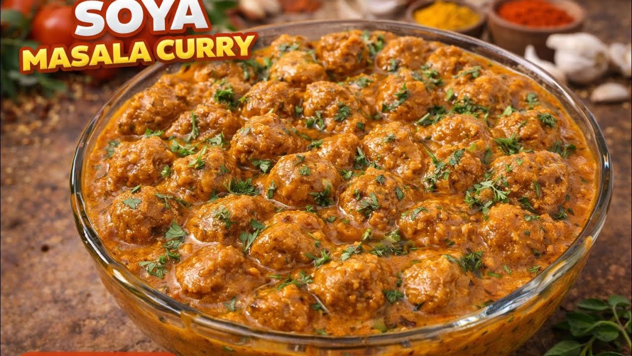 Soya Masala Curry | Easy Soya Chunks Masala Recipe