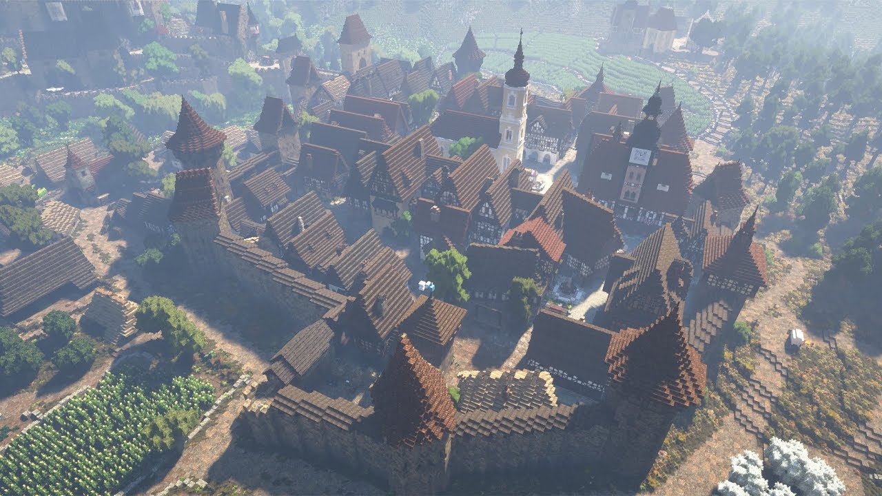 Rich Medieval Town & Castle | Minecraft Cinematic