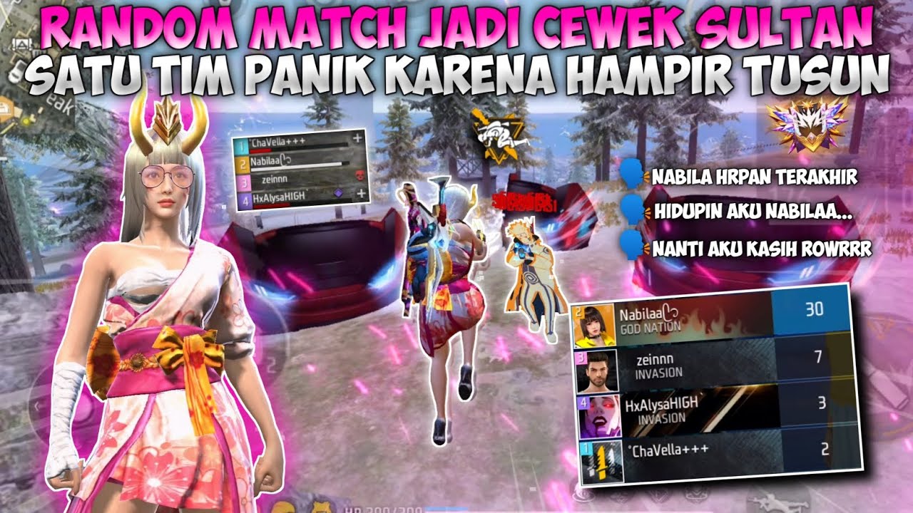 RANDOM MATCH NYAMAR JADI CEWEK SULTAN?! 3 PLAYER INI PANIK GARA-GARA HAMPIR TUSUN!!