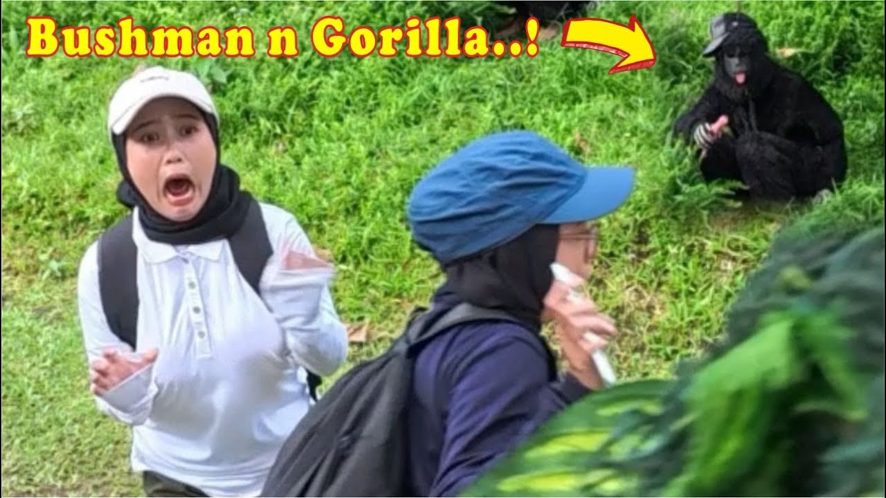 REAKSI LUCU BUSHMAN PRANK VS MONKEY PRANK || Funny and Happy..!!