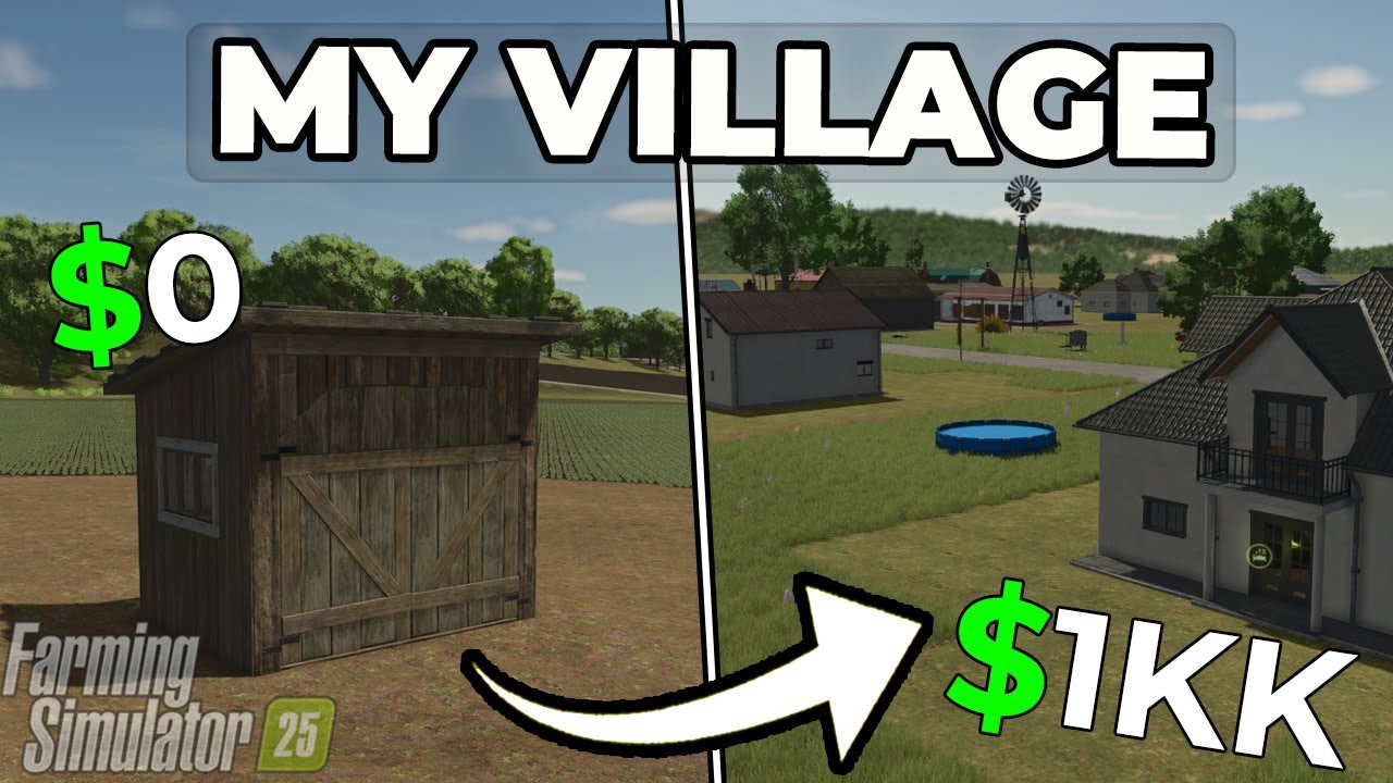 Я ПОСТРОИЛ ДЕРЕВНЮ на ПЛОСКОЙ КАРТЕ за 0 долларов! | Farming Simulator 25