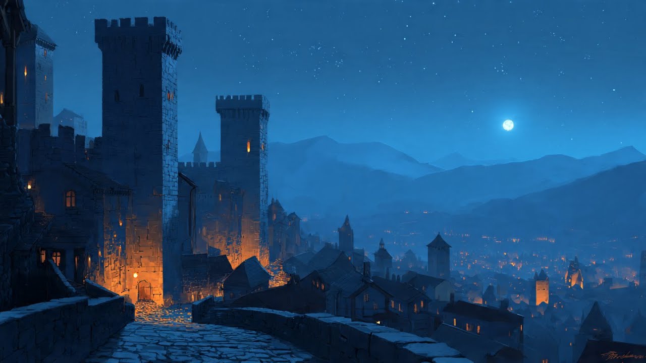 Ancient Kingdom at Night 🌙 | Medieval Fantasy Music for Focus & Relaxation By Snowy Dreamscape Relax
