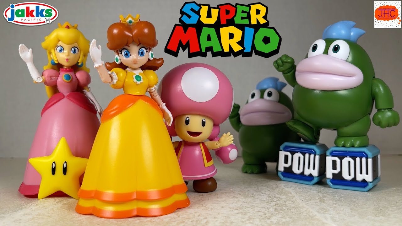 HI! Princess Daisy Spike Koopa Super Mario Jakks Pacific 4 Inch Action Figure Review Toadette Peach