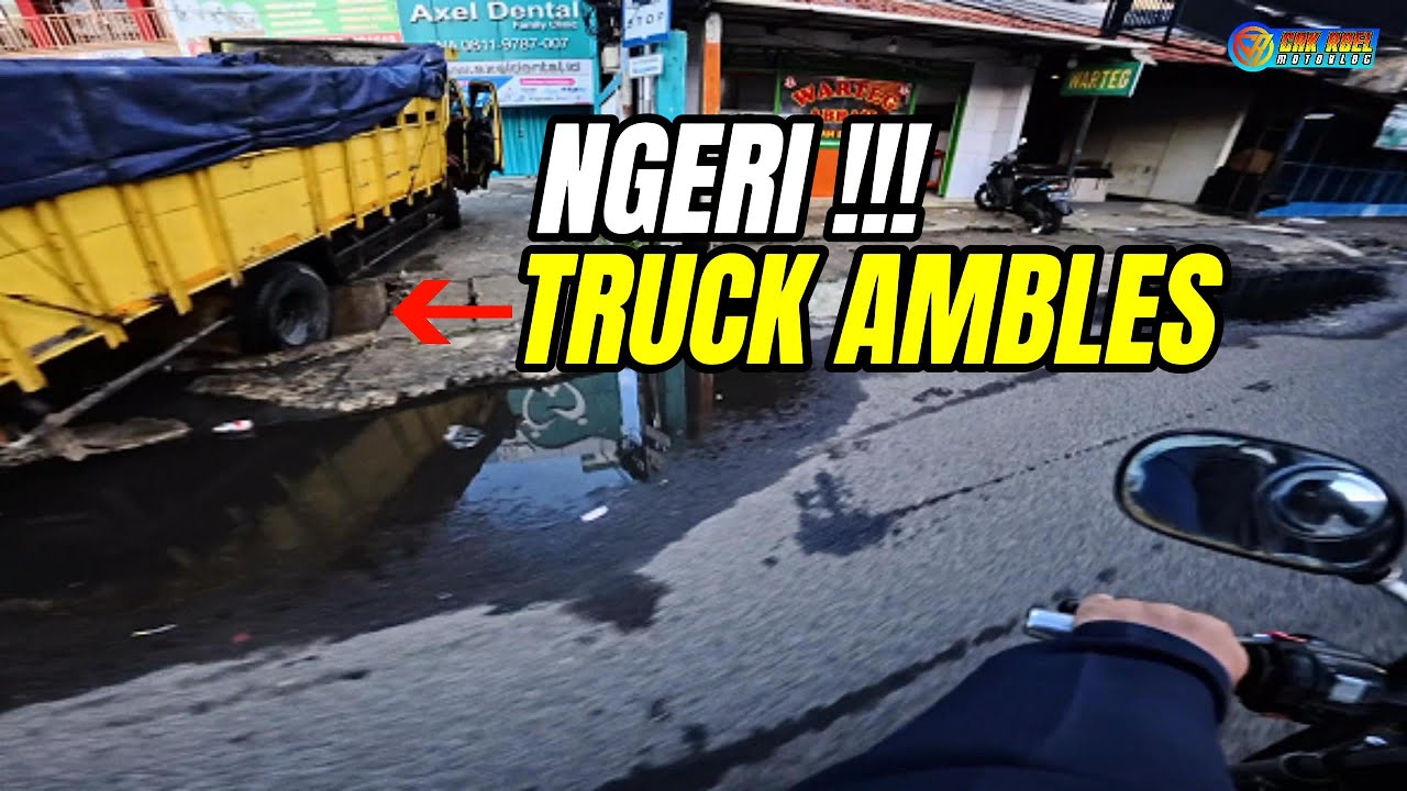 NGERI ‼️ BAN TRUCK INI AMBLES DI SALURAN AIR